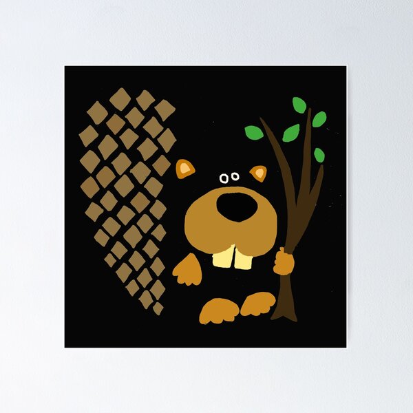 Item preview, Cute Funky Beaver Abstract Art Original designed and sold by Nature's Fancy.