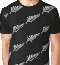 Jagged irregular trendy Silver fern New Zealand symbol Graphic T-Shirt