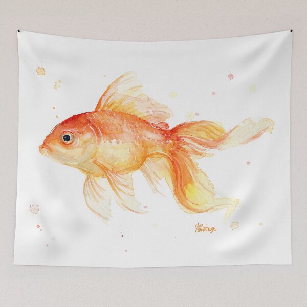 Item preview, Goldfish Painting Watercolor  designed and sold by Olga Shvartsur.