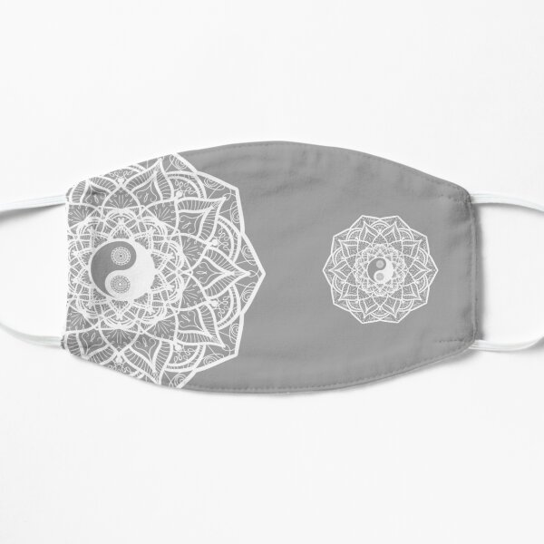 Mandala Yin Yang Flower Mask wht/gry Mask