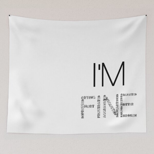 Item preview, Mask of I am fine - but really I am Depressed Crying Hurt frustrated disgusted rejucted bitter broken missunderstood designed and sold by MustaFighter.
