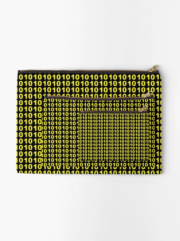 Thumbnail 2 of 4, Zipper Pouch, program binary code 1 and 0 data for coding designed and sold by thehafdesigner.