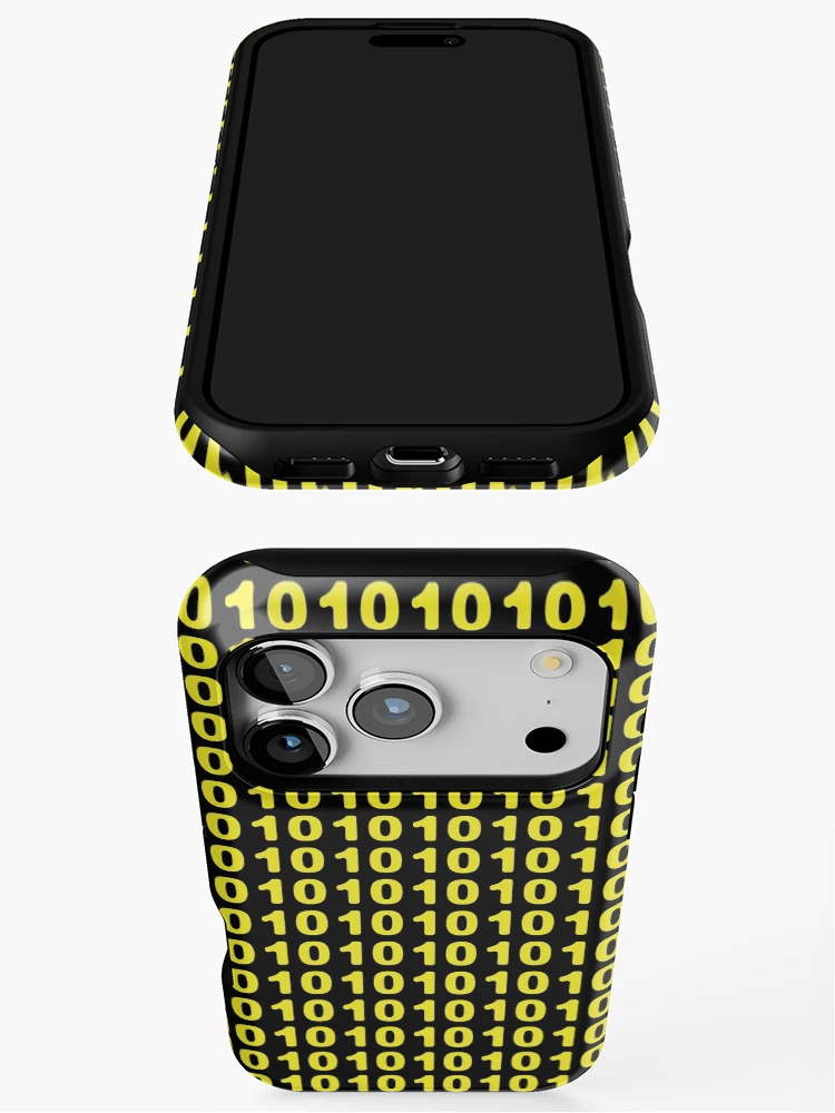 Thumbnail 3 of 4, iPhone Case, program binary code 1 and 0 data for coding designed and sold by thehafdesigner.