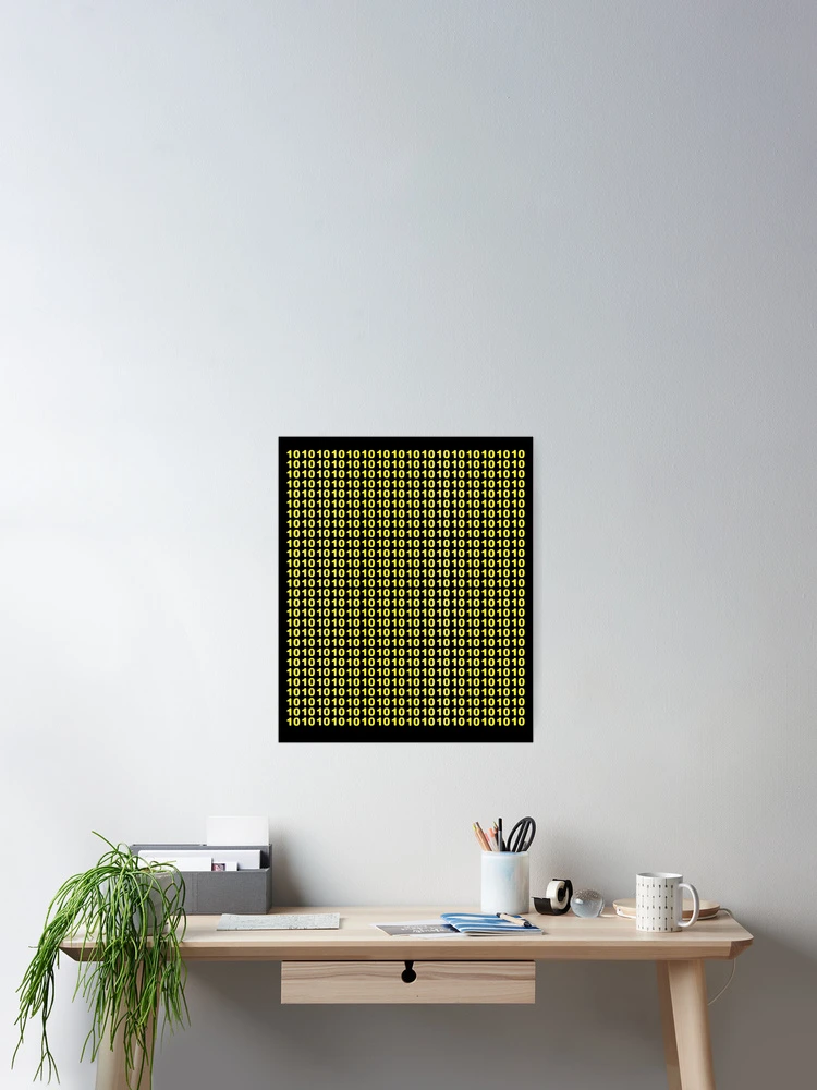 Thumbnail 2 of 3, Poster, program binary code 1 and 0 data for coding designed and sold by thehafdesigner.