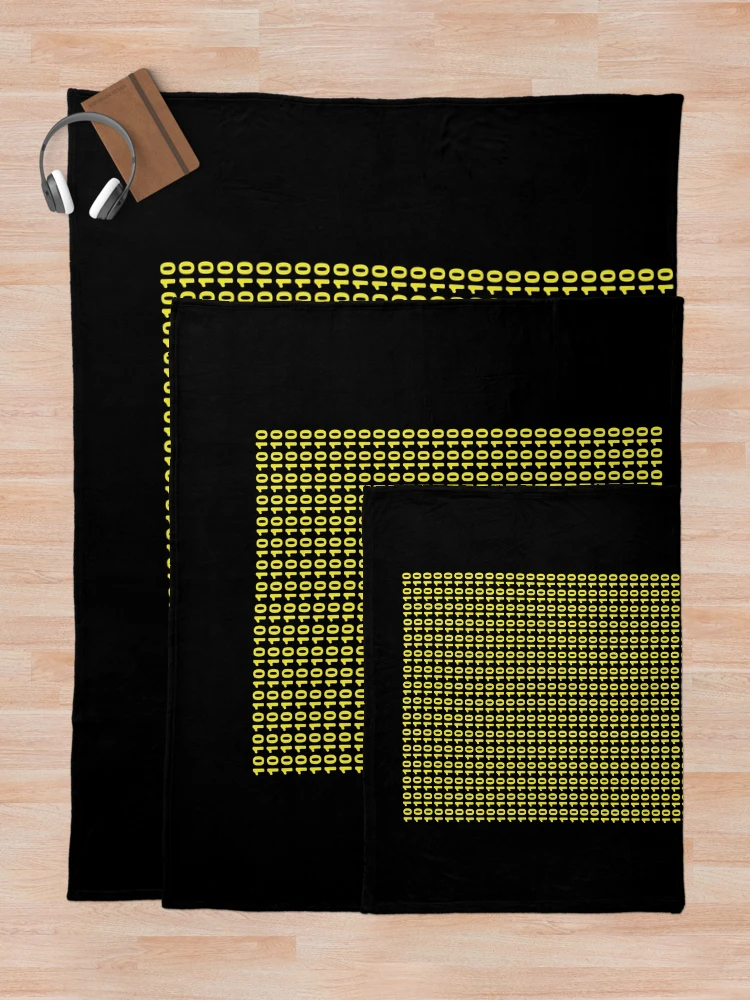 Thumbnail 5 of 6, Throw Blanket, program binary code 1 and 0 data for coding designed and sold by thehafdesigner.