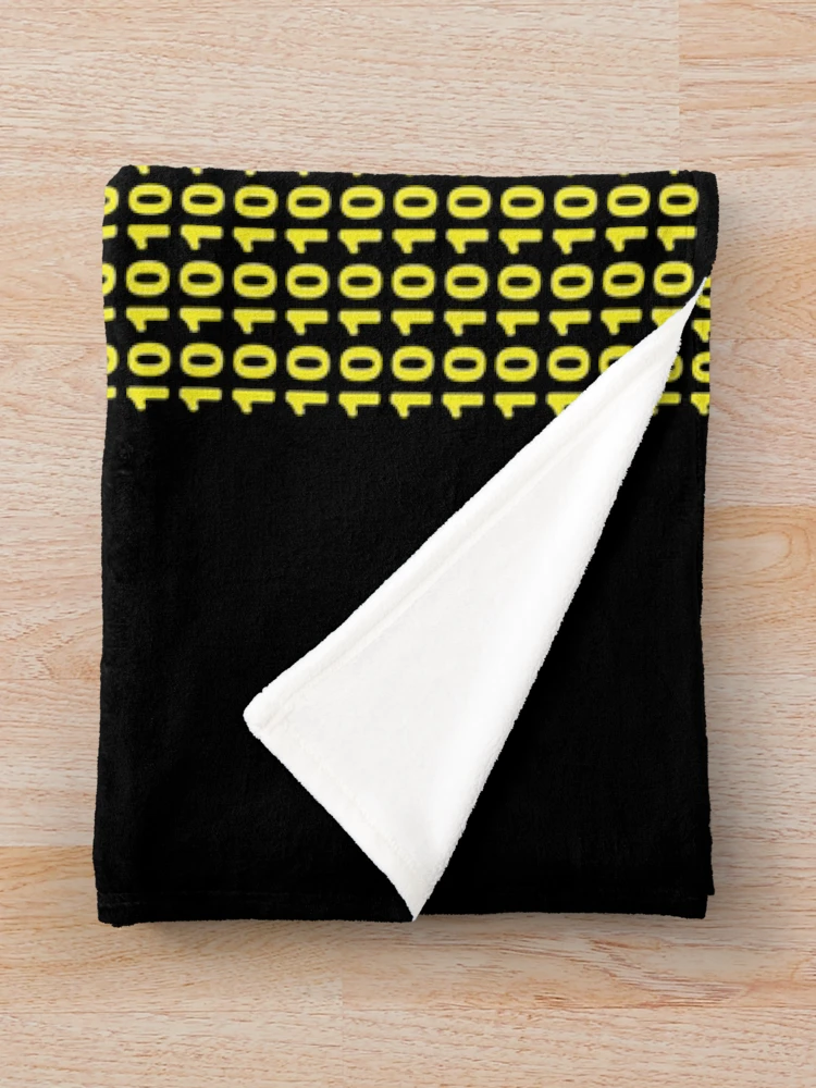 Thumbnail 3 of 6, Throw Blanket, program binary code 1 and 0 data for coding designed and sold by thehafdesigner.