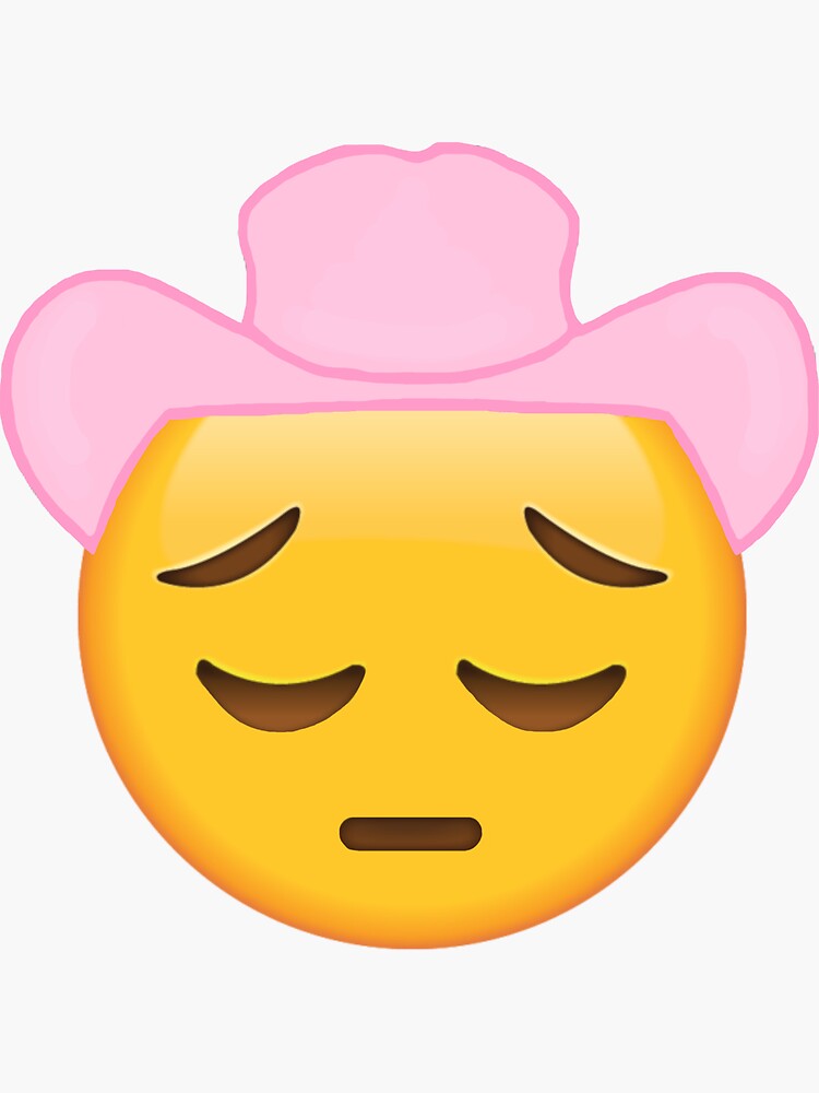"Sad Cowgirl Emoji" Sticker for Sale by jasminebzam Redbubble