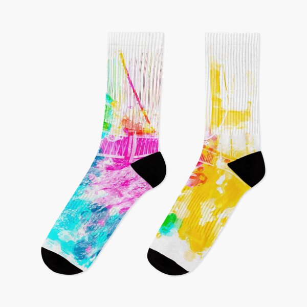 Item preview, closeup Golden Gate bridge, San Francisco, USA with colorful painting abstract background  designed and sold by Mrvell.