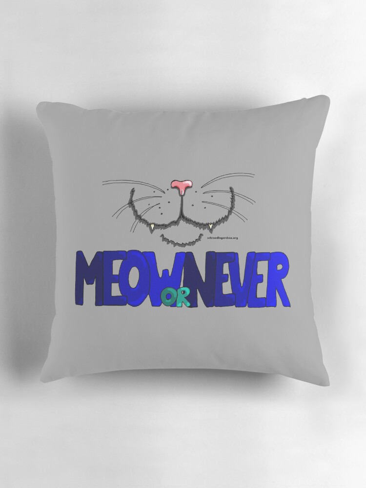 Thumbnail 3 von 4, Kissen, Meow or Never & Nosy Cat auf Grau designt und verkauft von Boxcats.