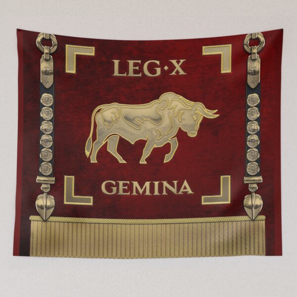 Item preview, Standard of the 10th Legion Gemina - Vexillum of The Twins' Tenth Legion designed and sold by Serge Averbukh Art Studio.
