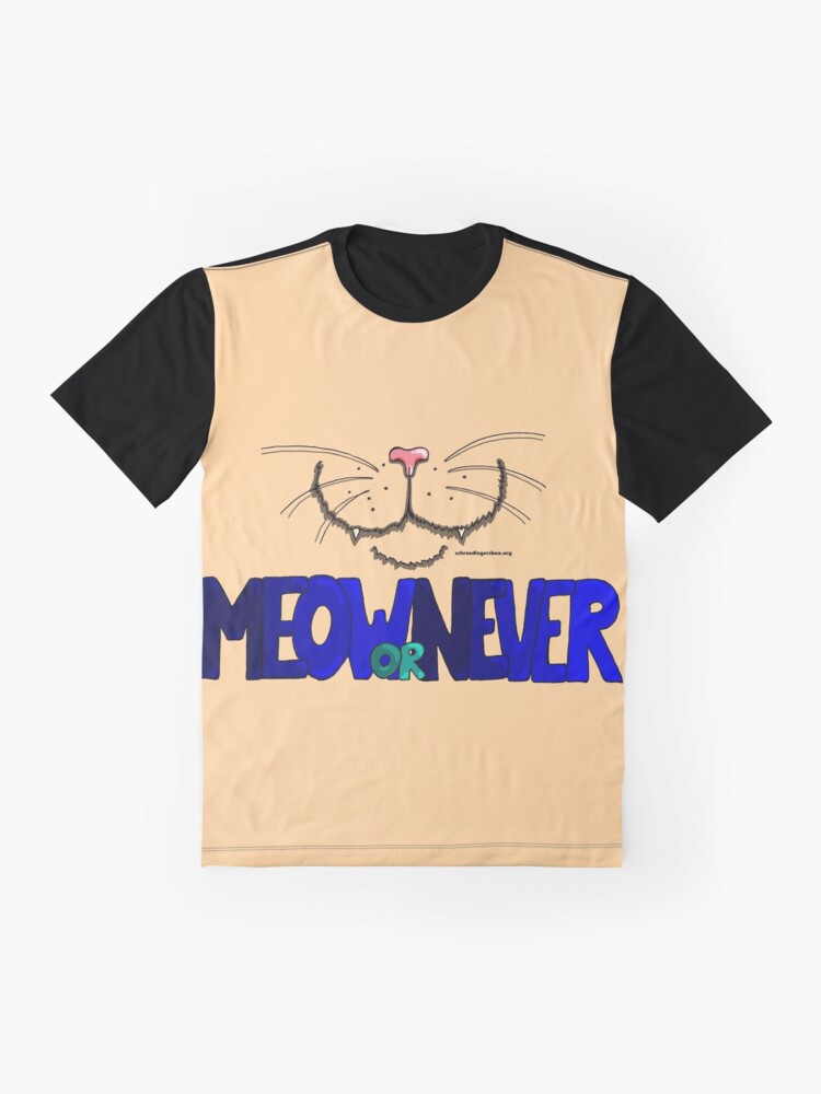 Thumbnail 4 von 5, Grafik T-Shirt, Meow or Never & Nosy Cat in Creme designt und verkauft von Boxcats.