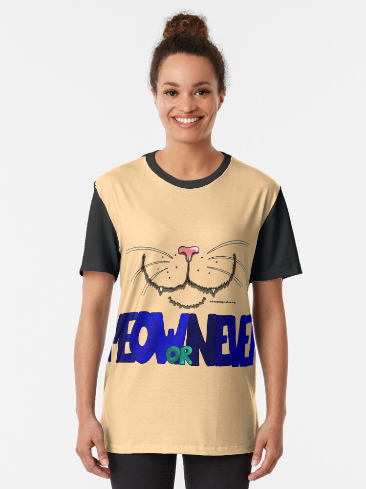 Thumbnail 2 von 5, Grafik T-Shirt, Meow or Never & Nosy Cat in Creme designt und verkauft von Boxcats.