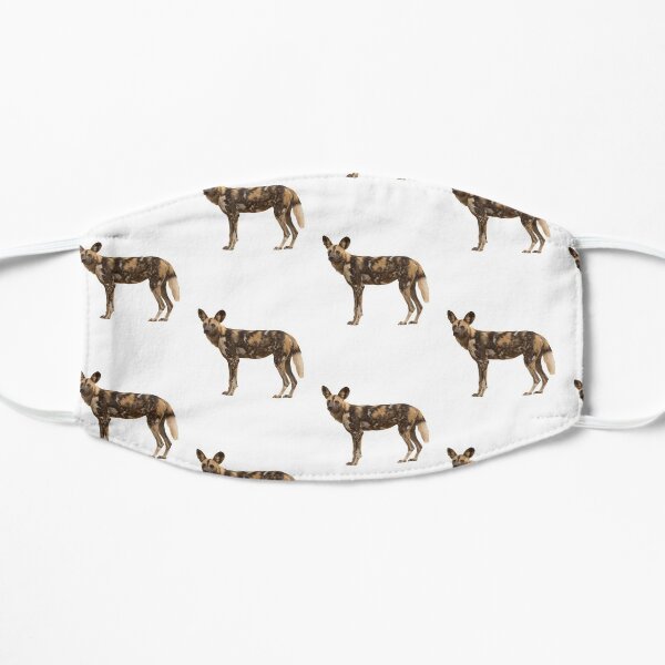 Wildhund Liebhaber T-Shirt & Aufkleber Flache Maske