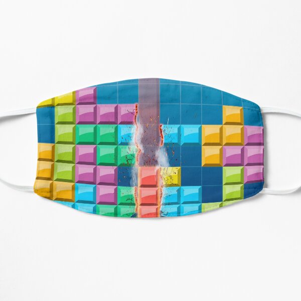 Tetris Face Masks Redbubble - tetris block light blue face roblox