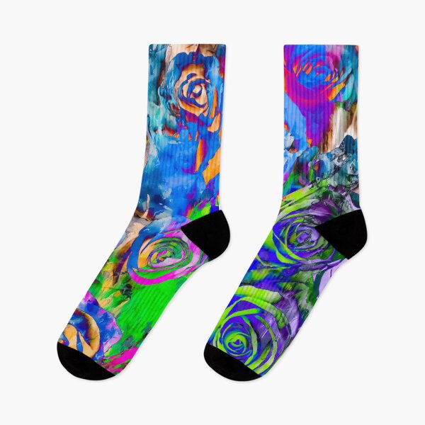Item preview, rose texture pattern abstract with splash painting in blue green pink red orange yellow designed and sold by Mrvell.