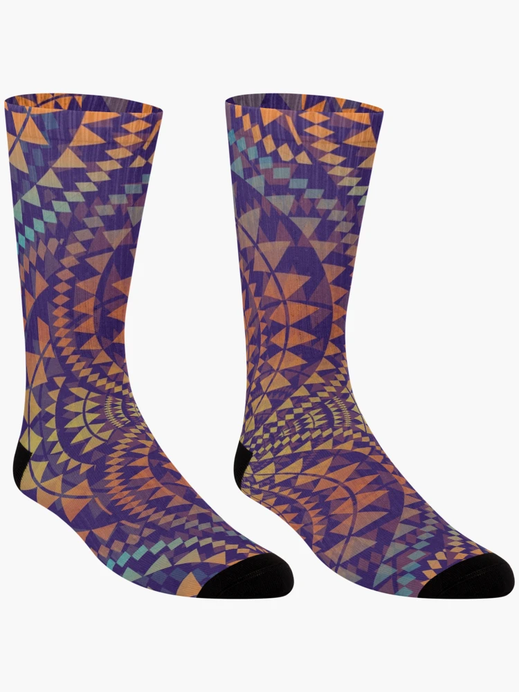 Thumbnail 3 of 5, Socks, Trippy pattern designed and sold by TwoBitMathews.