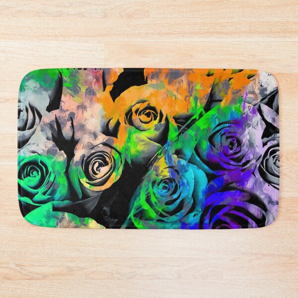 Item preview, rose texture pattern abstract with splash painting in orange green blue purple designed and sold by Mrvell.