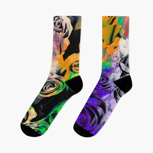 Item preview, rose texture pattern abstract with splash painting in orange green blue purple designed and sold by Mrvell.