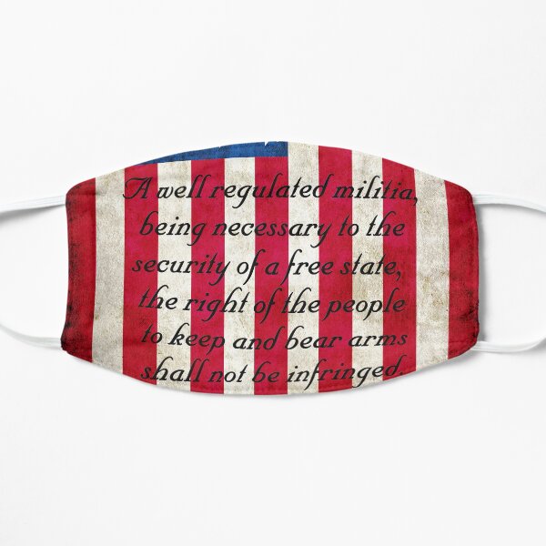 Vintage American Flag And 2nd Amendment On Old Wood Planks Flat Mask