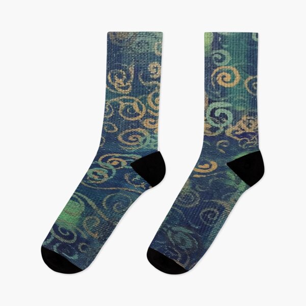 Item preview, Blue Squares and Swirls Painting designed and sold by bipolarvirgoart.
