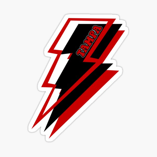 "Tampa Lightning Bolt" Sticker for Sale by caseyyyyy Redbubble