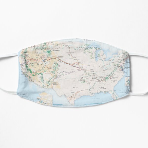 National Parks Trail Map Mask