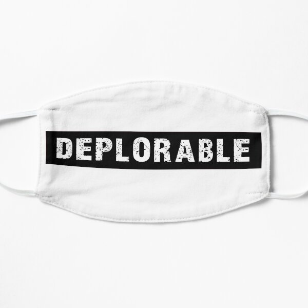 DEPLORABLE White on Black Flat Mask