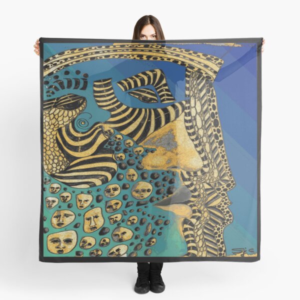 Fragmented Faces Scarf