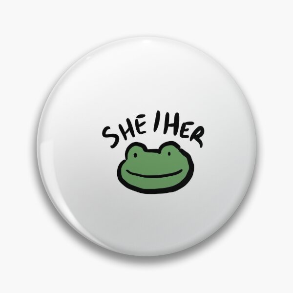 Pronouns Froggy! (She/Her) Pin
