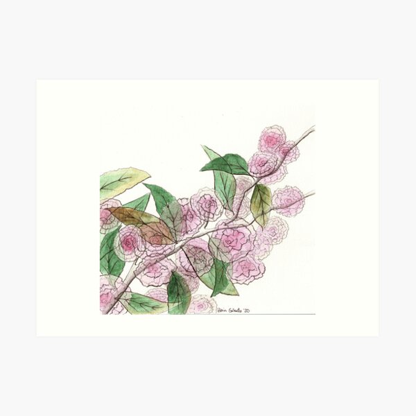 Cherry Blossoms Across the Street Art Print