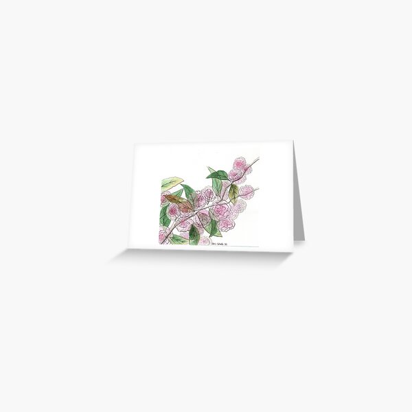 Cherry Blossoms Across the Street Greeting Card