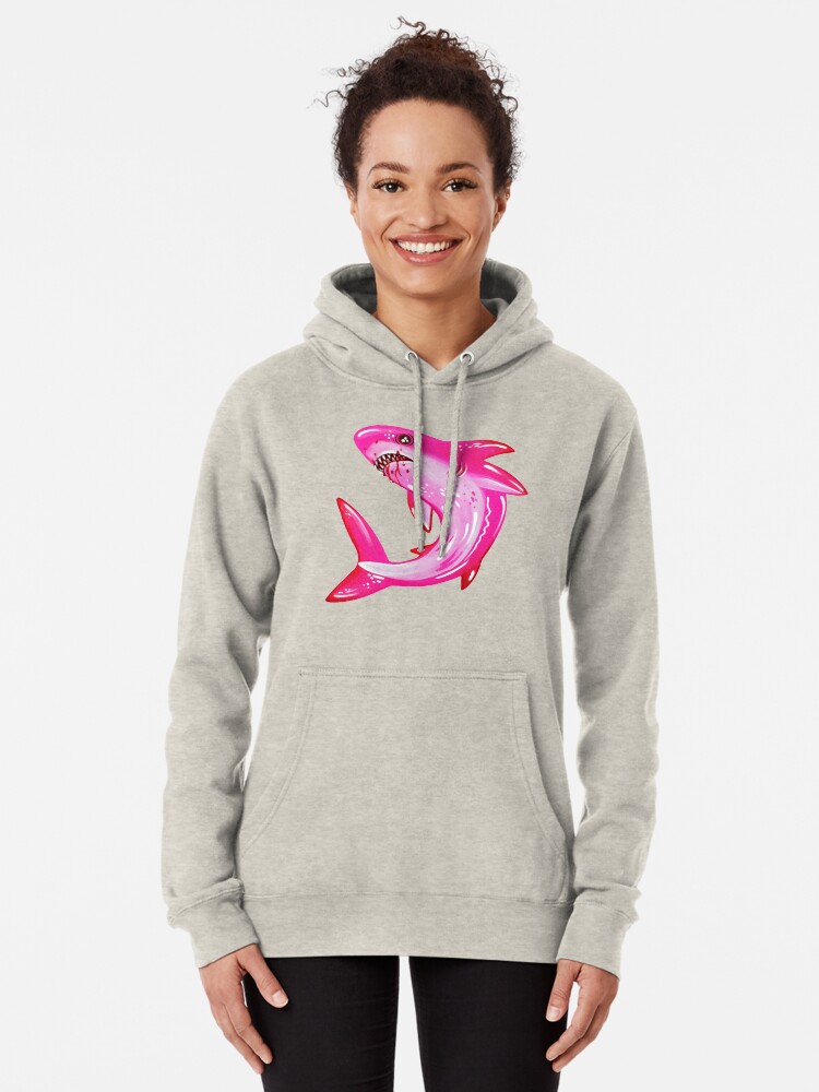 pink shark hoodie