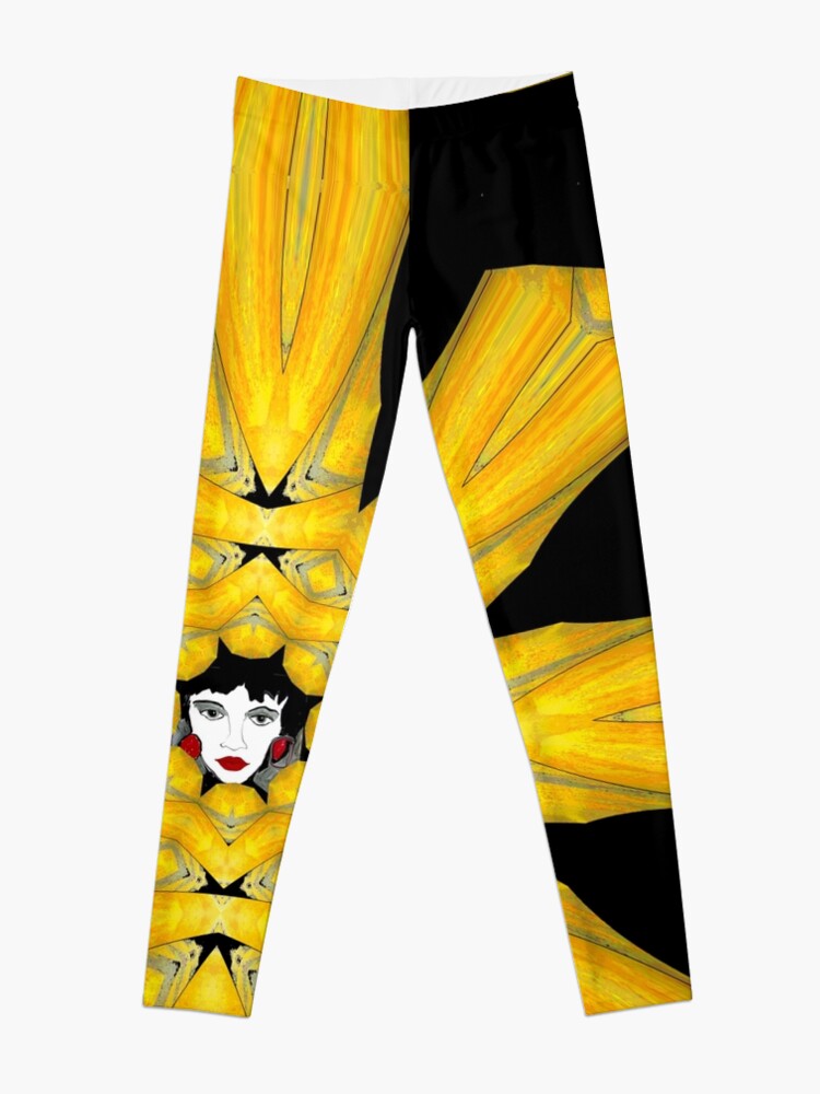 Alternate view of Black Gold Face Leggings