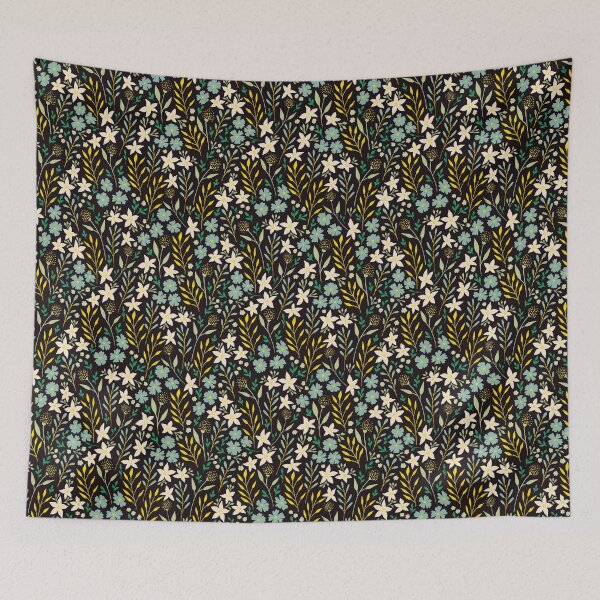 Item preview, Blue and yellow floral designed and sold by inkblotcreative.
