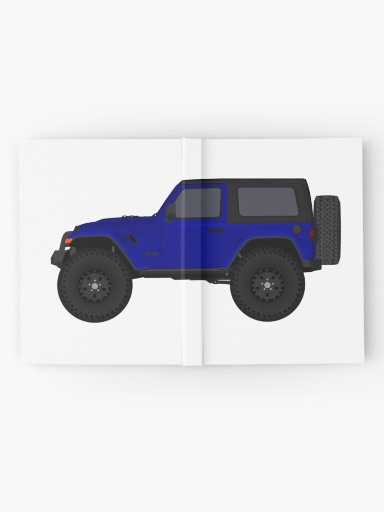 Dark Blue Jeep Wrangler Rubicon 2 Door Hardcover Journal By Minimalvehicle Redbubble