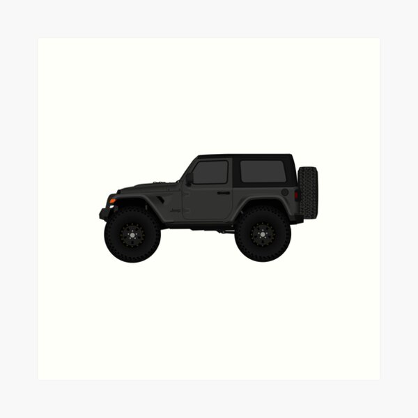 Yellow Jeep Wrangler Rubicon 2 Door Art Print By Minimalvehicle Redbubble