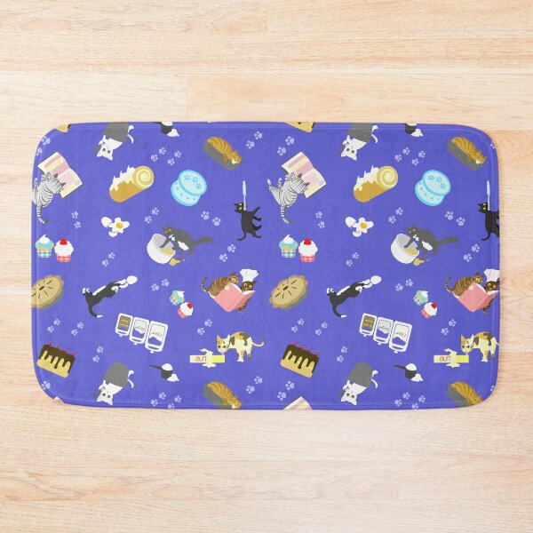 Item preview, Cats Baking Cakes and other Sweets, in Blue designed and sold by ninniku.