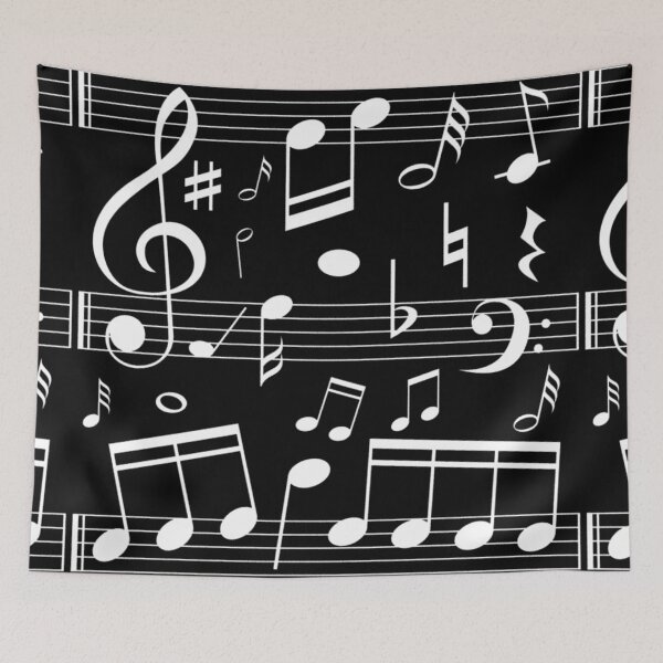 Item preview, Notas musicales de baile - Blanco y negro designed and sold by infinitetango.
