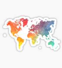 Map of the world colored Sticker
