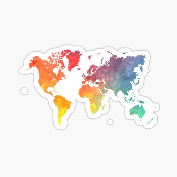 hospital oasis cómodo Map of the world colored" Sticker for Sale by JBJart | Redbubble