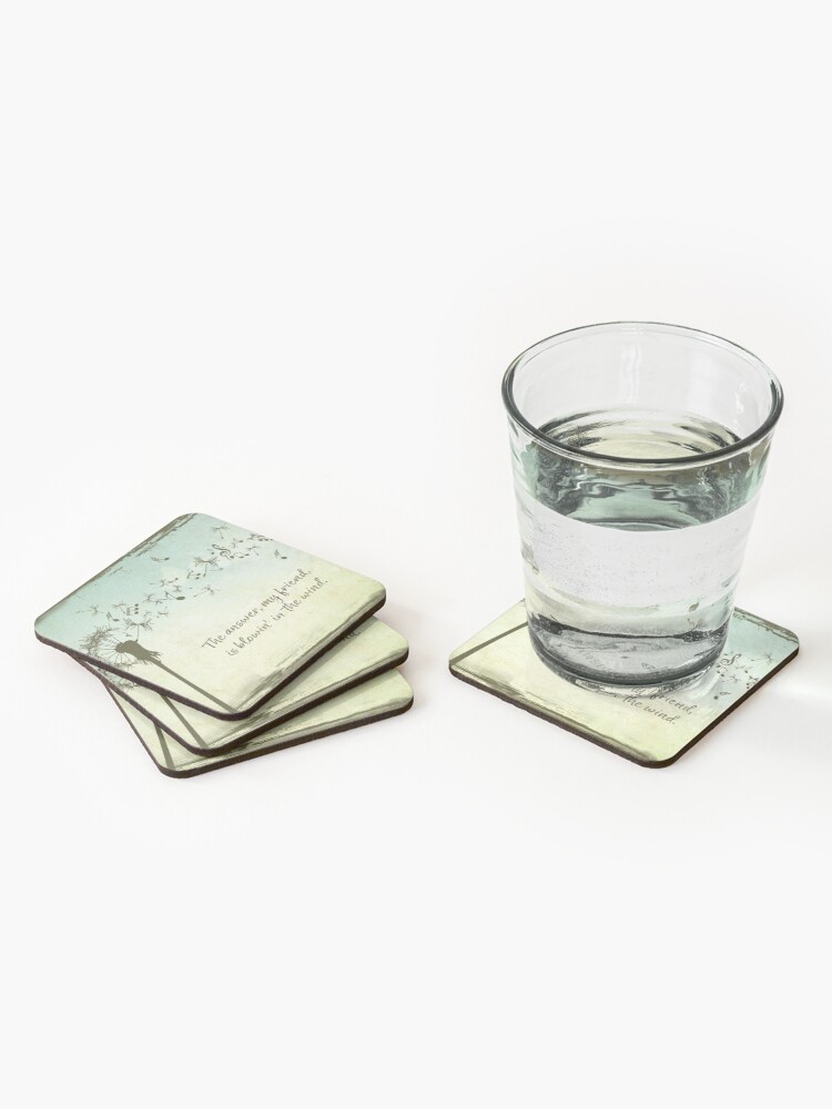 Alternate view of The Answer my Friend is Blowin in the Wind Coasters (Set of 4)