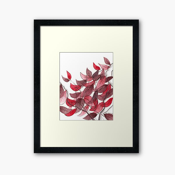 The Red Tree Down the Street Framed Art Print
