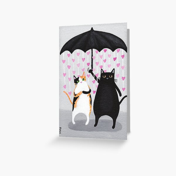 Love Rains Down Cats Greeting Card