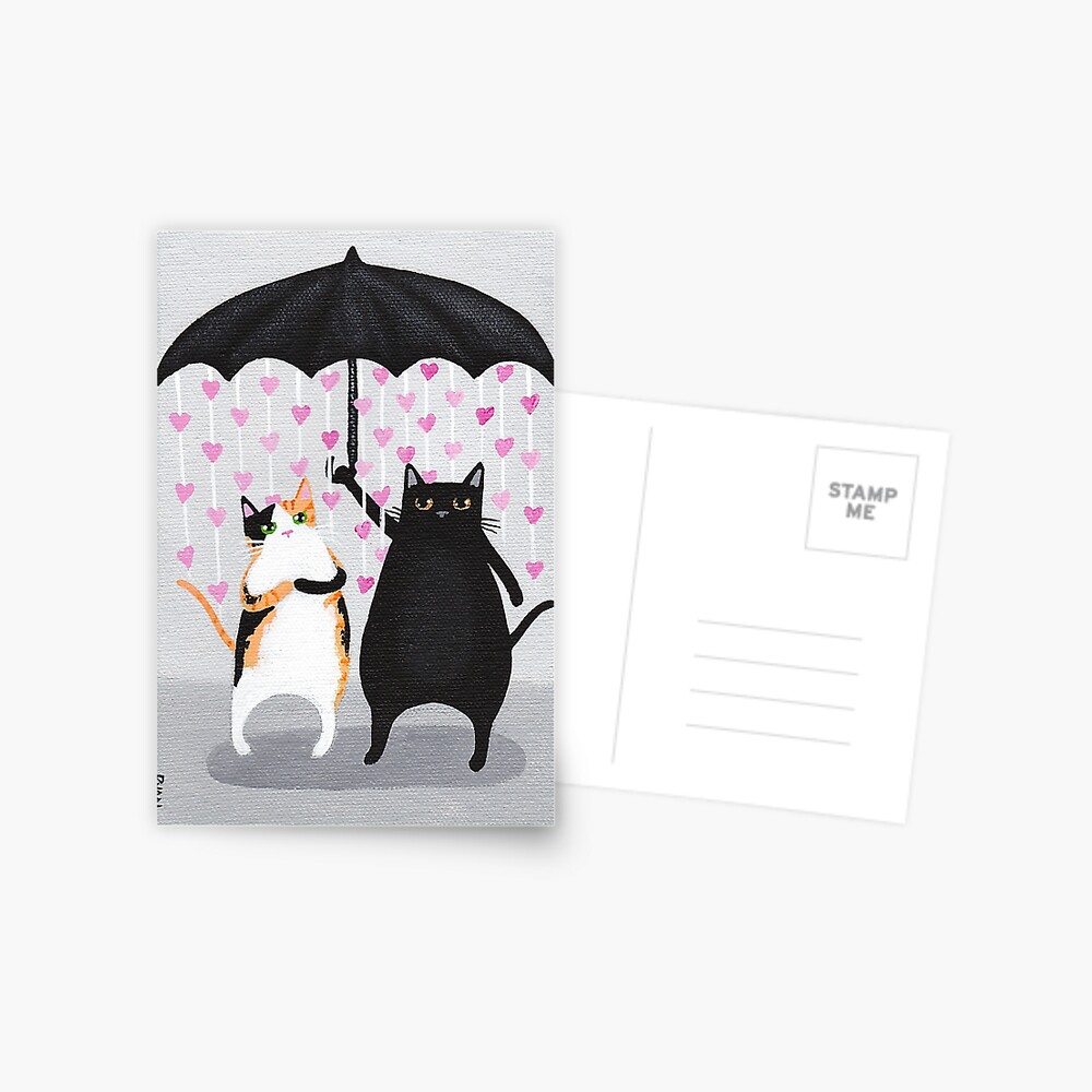Love Rains Down Cats Postcard