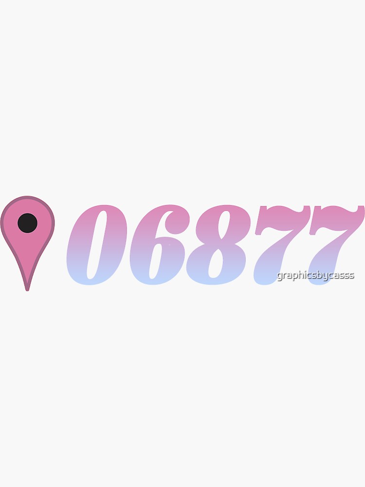 "Ridgefield, CT Pastel Zip Code " Sticker for Sale by graphicsbycasss
