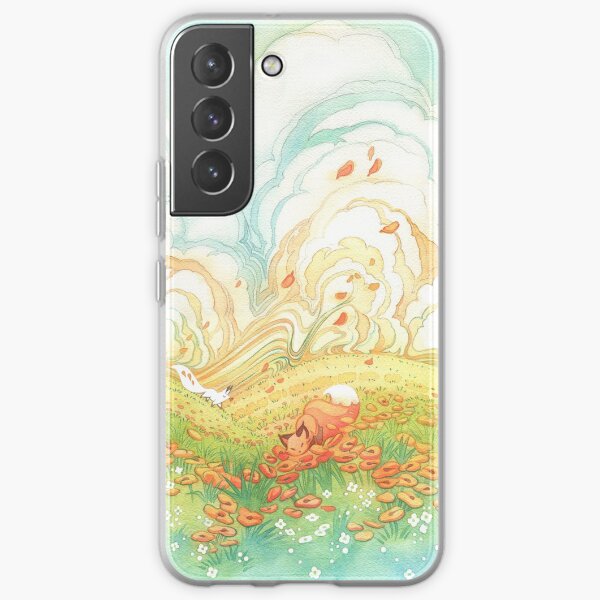 Meadow Frolic Watercolor Fox Kitsune Pattern Samsung Galaxy Soft Case