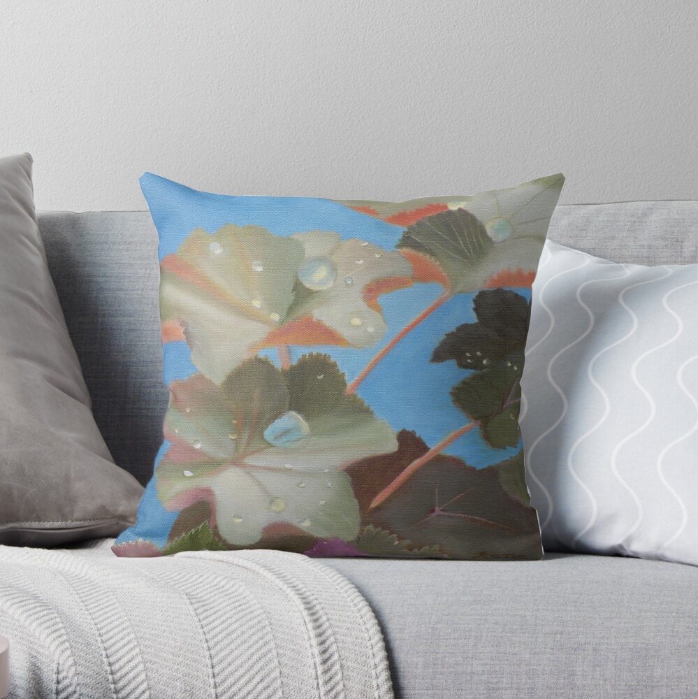 Morning Rain Throw Pillow