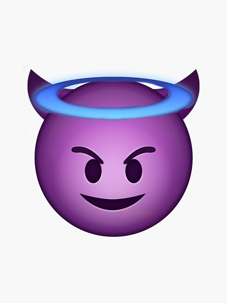 "Angel x Devil Emoji Sticker" Sticker for Sale by strangefan Redbubble