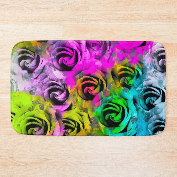 Item preview, rose texture abstract  with colorful painting abstract background in pink blue yellow green designed and sold by Mrvell.