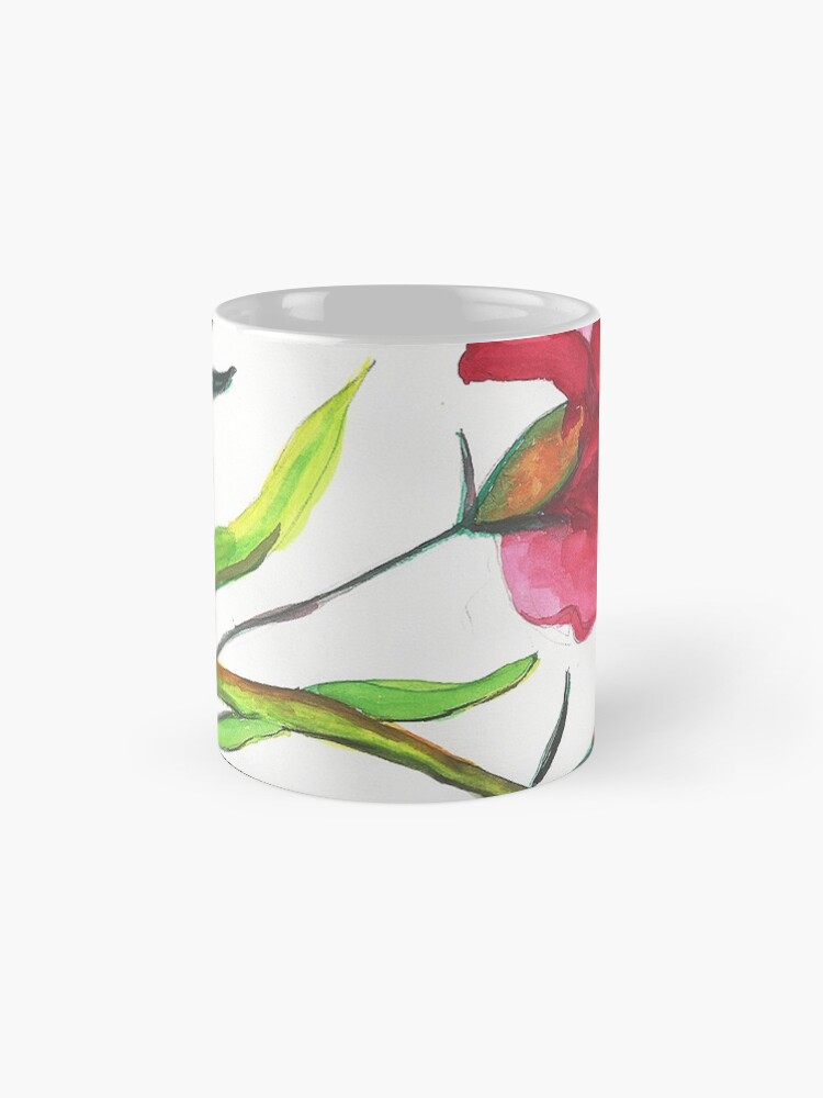 Alternate view of Carnations Watercolor Painting Mug